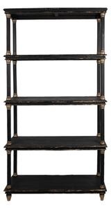 Černá dřevěná knihovna se 4 patry Sven – 110x40x210 cm