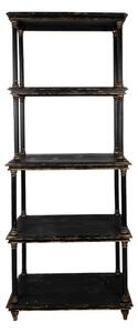 Černá dřevěná knihovna se 4 patry Sven – 80x40x210 cm