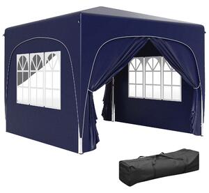 Outsunny Zahradní Altán 3x3m, Voděodolný Stabilní Zimní Pop-up Skládací Altán, UV Ochrana 50+, Skládací Party Stan Zahradní Altán s 4 Bočními Panely