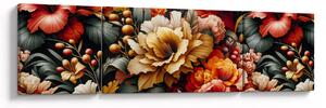 Obraz - Oranžovo-červené květy (170x50 cm)