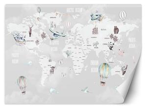 Fototapeta Pastelová mapa a balony Materiál: Vliesová, Rozměry: 200 x 140 cm