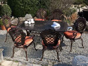 Zahradní jídelní stůl 102 x 165 cm hnědý LIZZANO
