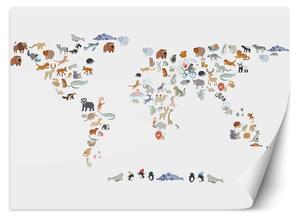 Fototapeta Mapa zvířátek Materiál: Vliesová, Rozměry: 200 x 140 cm