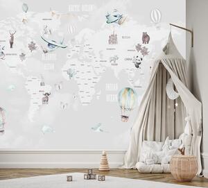 Fototapeta Pastelová mapa a balony Materiál: Vliesová, Rozměry: 300 x 210 cm