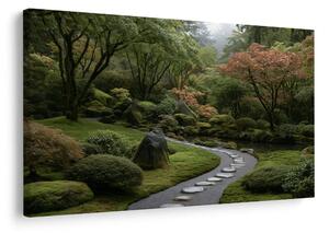 Obraz japonská zahrada s kamennou stezkou