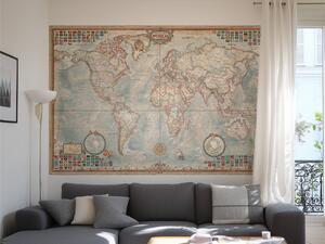 FUGU Aktuální mapa světa na zeď - Executive Map 2025 Rozměr: S: (š x v) 133 cm x 89,5 cm (tapeta z jednoho kusu)