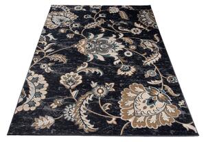 Makro Abra Kusový koberec DUBAI L426C Květy antracitový Rozměr: 160x220 cm