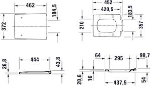 Duravit Viu záchodové prkénko pomalé sklápění bílá 0021190000