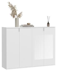 KOMODA, vysoce lesklá bílá, 122/99/34 cm MID.YOU - Široké komody, Online Only