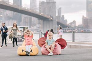 Hořčicově žlutý dětský sedací vak The Brooklyn Kids Hippo