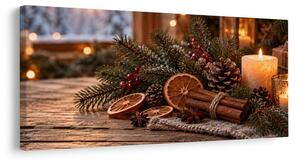Obraz útulná adventní dekorace s šiškami