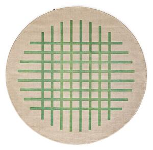 Connubia Kulatý koberec Cek, béžovo-zelený, Ø240 cm, CB7257-C