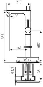 F-Design Flusso, volně stojící vanová baterie s ruční sprchovou sadou, chrom lesklý, FD1-FLS-11F-11