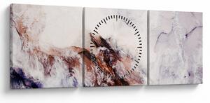 Obraz - Fialový mramor N⁰1 (s hodinami) (90x30 cm)