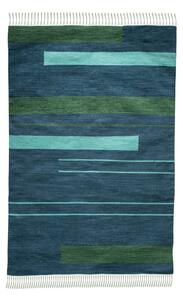 Tmavě modrý oboustranný venkovní koberec z recyklovaného plastu Green Decore Marlin, 90 x 150 cm