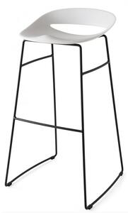 Connubia Barová židle Cosmopolitan, kov, výška sedu 80 cm, CB1942 Podnoží: Matný černý lak (kov), Sedák: Polypropylen matný - Black (černá)