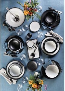 Bílo-černý keramický oválný talíř Maxwell & Williams Caviar, 30 x 22 cm