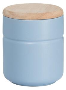 Modrá porcelánová dóza s dřevěným víkem Maxwell & Williams Tint, 600 ml
