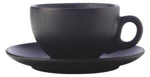 Černý keramický hrnek s podšálkem Maxwell & Williams Caviar, 250 ml