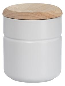 Bílá porcelánová dóza s dřevěným víkem Maxwell & Williams Tint, 600 ml