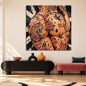 DUBLEZ | Old school obraz na dreve - Tattoo Woman | UV tisk, Premium