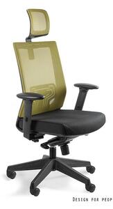 Kancelářská židle Nataly s barevným opěradlem a opěrkou hlavy