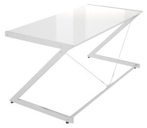 Dizajnový stůl Prest chromovaný bílá