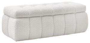 -25 % Dny MOMENTI– Bobochic Paris Bílá bouclé lavice Mont-Blanc 144 cm s úložným prostorem