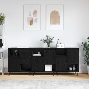 Servírovací skříň 3 ks Černý dub 60 x 35 x 70 cm 3394565