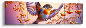 Obraz - Pták s Jeřabinou (170x50 cm)