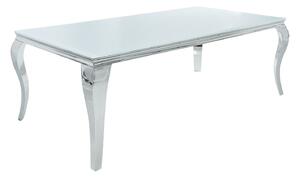 Jídelní stůl Rococo 200 cm bílá / stříbrná
