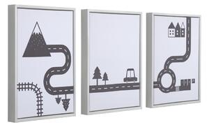 Sada 3 černo-bílých obrazů Kave Home Nisi, 30 x 42 cm