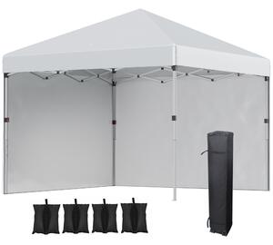 Outsunny Pavilón cca 3x3m, voděodolný pevný zimní skládací pavilón s 2 bočními stěnami, UV ochrana 30+, skládací párty stan s taškou, zahradní pavilón