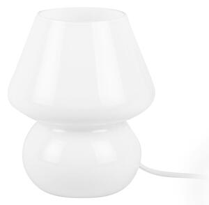 Bílá skleněná stolní lampa Leitmotiv Glass, výška 18 cm
