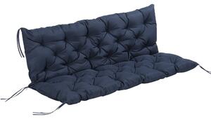 Outsunny Polštář na Lavici pro 3 Osoby 150 x 98 x 8 cm Sedací Polštář s Popruhy Zádový Polštář pro Interiéry/Exteriéry Čalounění na Lavici Zahradní La