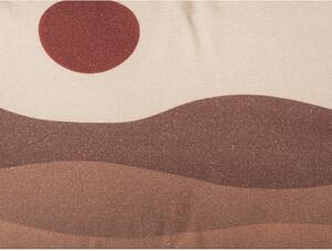Hnědo-béžový bavlněný polštář PT LIVING Sand Sunset, 50 x 30 cm