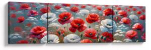 Obraz - Pole vlčích máků (170x50 cm)
