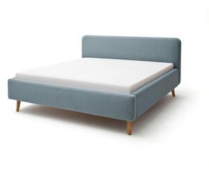 Modrošedá čalouněná dvoulůžková postel 160x200 cm Mattis – Meise Möbel