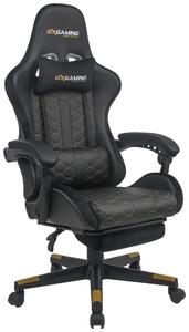 HERNÍ ŽIDLE, vzhled kůže, samet, černá BX Gaming - Herní židle