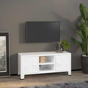 Industriální TV skříňka bílá 105 x 35 x 42 cm kov 339619