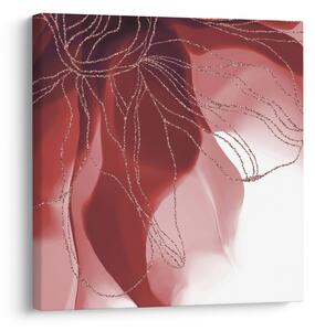 Obraz - Červená abstraktní květina N⁰1 (30x30 cm)