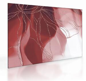 Skleněný obraz - Červená abstraktní květina N⁰1 (70x50 cm)