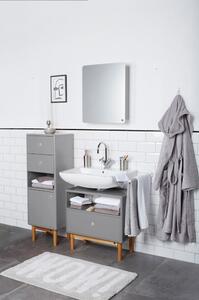 Šedá závěsná koupelnová skříňka se zrcadlem 50x58 cm Color Bath – Tom Tailor