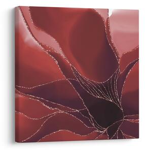 Obraz - Červená abstraktní květina N⁰2 (30x30 cm)