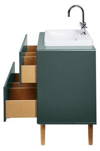 Tmavě zelená závěsná skříňka s umyvadlem bez baterie 80x62 cm Color Bath – Tom Tailor