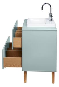 Závěsná skříňka s umyvadlem bez baterie v mentolové barvě 80x62 cm Color Bath – Tom Tailor