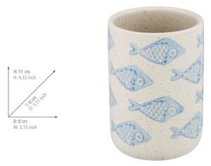 Bílo-modrá keramická sada doplňků do koupelny Aquamarin – Wenko
