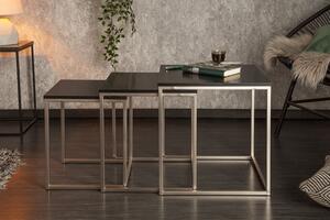 3SET konferenční-odkládací stolek NEW ELEMENTS černý Nábytek | Obývací pokoj | Konferenční stolky | Všechny konferenční stolky