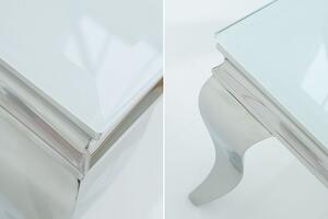 Dizajnový konferenční stolek Rococo bílý / stříbrný