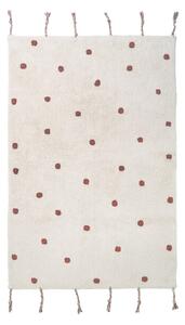 Béžovo-červený ručně vyrobený koberec z bavlny Nattiot Numi, 100 x 150 cm